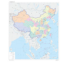 中国地图 1:1000万 对开，分省设色 有邻国 线划二