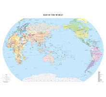 世界地图（英文版） 1:4100万 对开，分国设色 线划一