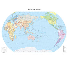 世界地图（英文版） 1:4100万 对开，分国设色 线划二