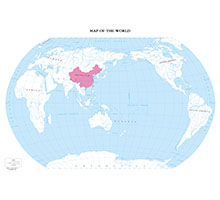 世界地图（英文版） 1:4100万 对开，轮廓图