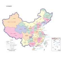 中国地图（英文版） 1:2200万 16开 分省设色 界线版 无邻国 线划一