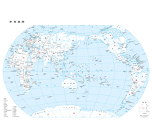 世界地图 1:5700万 4开，基础要素 线划二