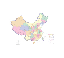 中国地图 1:1100万 4开，分省设色 界线版 无邻国 线划一