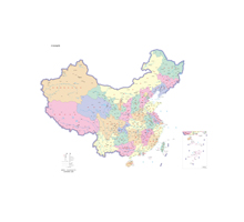 中国地图 1:1100万 4开，分省设色 无邻国 线划二