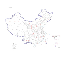中国地图 1:1100万 4开，界线版 无邻国 线划一