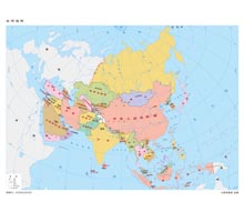 亚洲地图 1:3530万 8开 分国设色