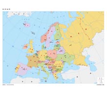 欧洲地图 1:1600万 8开 分国设色