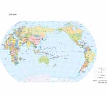 世界地图一 1:1亿 8开，分国设色
