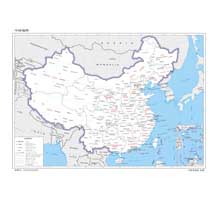 中国地图（英文版） 1:1600万 8开 界线版 有邻国 线划一
