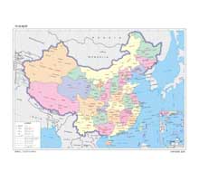 中国地图（英文版） 1:1600万 8开 分省设色 界线版 有邻国 线划一