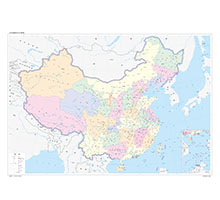 中国地图 1:740万 对开，分省设色 有邻国 线划二