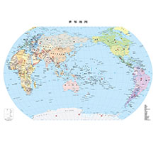 世界地图 1:4100万 对开，分国设色 线划一